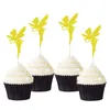 Andra festliga partietillbehör 20st Cake Toppers Fairy Decoration Cupcake Pick Dessert för Carnival Festival