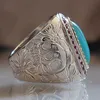 Кольца кластера ретро богемный красный циркон камень мозаичное кольцо для женщин мужчин широкий сустав пальца высокое качество древние цветы узор