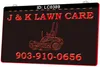 LC0389 Lawn Care Light Sign 3d Gravura