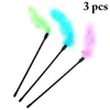Toys de gato 3pcs/set Pet Funny Stick Rod Interactive Bell Feather Toy para Kitten Teaser Chaser Wand Supplies