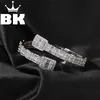 Bracelets Link THE BLING KING CZ Custom Opened Square Zircon Baguette Iced Out Adjustable Bracelet For Men Luxury Drop 220121