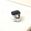 The Great Gatsby Hoge kwaliteit herenring zwarte onyx sieraden zilveren kleur charme voor mannen 211217