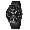 Armbandsur Mode Rostfritt Stål Svart Män Klockor Geneva Casual Dress Sport Quartz Man Watch Stilig Lyxklocka Reloj Hombre 2021