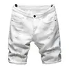 Letnie męskie szorty dżinsowe szorty klasyczny styl czarny biały moda casual slim fit krótkie dżinsy męskie marka 210629