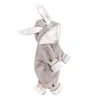 Winter Dicke Neugeborenen Samt Overall Langarm Bunny warme baby strampler kaninchen hut mit kapuze bodys M3738