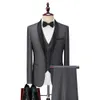 Ny lyxparty scenen groomsmen kostym homme populära mariage klänning prom touxedo 3 stycke set jacka + byxor + väst bröllop män passar x0909