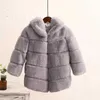 Hiver Filles Manteau De Fourrure De Mode Élégant Bébé Fille En Fausse Fourrure Veste Parka À Capuche Enfants Survêtement Épais Chaud Vêtements TZ651 H0909