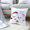 漫画のクリスマスピローケースメリークリスマスの装飾かわいい雪だるまソファクッションホームピローカバーJJB11243