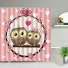 Barn Favorit Badrum Dekorativa Dusch Gardiner Vattentät Polyester Tyg Bad Gardin Animal Cartoon Owl Printing Curtain 210609