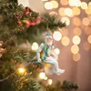 Dekoracje świąteczne Santa Claus posąg żywicy ornament drzewo wystrój wiszące wisiorek rok 2022 akcesoria do dekoracji domu