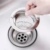 Stainless Steel Sink Drain Filter Strainer in Kitchen Handle Net Leak Drainer Anti-rust Sewer Strainers