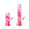 Silicone bong colapsible springer tubos de água wiith 14mm tigela de vidro silicone equipamento de óleo para flor