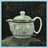 Tules Teaware Cozinha Barra de jantar Home Garden Chinese Kung Fu Porcelana Bule com Infusser Handmade Dragon Flower Puer Tea Pot 350ml CE