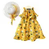 Kızlar Bohemiam Elbise Çocuklar Yaz Yeni Şifon Plaj Asılı Boyun Çiçek Elbiseler Kolsuz Giysileri Hat 210303 Dahil Çocuklar için