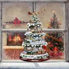 Kerstdecoraties boom roterende sculptuur treinpasta raamstickers winter home decoratie