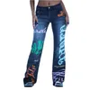 Y2K Print denim Pants Women's Casual Jaded High Street Women Autumn London Loose Low Rise Straight Jeans Trousers 211111