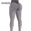 SVOKOR S-2XL Fitness Pockets Leggings Women Seamless Workout Legging High Waist Push Up Females Black Activewear Gym Clothes 211204