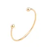 Bangle Drop Quality Metal Copper C Shape Round Ball Open Cuff Bangles For Men Women Gifts281T