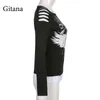 T-shirt da donna Gitana Goth T-shirt da donna stampate 2021 T-shirt a maniche lunghe con spalline tagliate Fata Grunge Punk Bodycon Top Fashion Vintage Clot