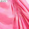 Zevity Women Vintage Tie Dyed Stampa Design a pieghe Gonna sarong Faldas Mujer Donna Side Split Chic Slim Midi Vestidos QUN797 210721