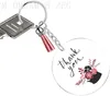 Kreatywny brelok Pusta płyta z zamszową Tassel Vinyl Breloczek Dostępny Monogrammed Clear Acrylic Disc Tassel Keychain Party Favor