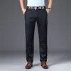 Browon Chegada Calças Casuais Homens Cintura Mid Cintura Longa Calça Longa Adulto Cor Sólida Design Plano Pant Pant Homens 211108