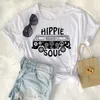 Elimiiya Hippie Soul Frauen T-Shirt Kurzarm Übergroßer Druck O-Ausschnitt T-Shirt weiblich lässig Damen Tops Damen T-Shirts 210306