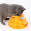 Brinquedos de gato brinquedo laranja animal de estimação bola engraçado giro toca três camadas jogo