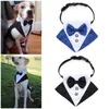 Hundkläder Tuxedo Suit och Bandana Set Pet Wedding Party Formal Bow Tie Shirt för stora medelstora hundar Golden Retriever