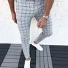 Men039s Pants Smart Casual Fashion Men039s Clothing Plaid Pencil Pants Thin Mid Waist Jogger Casual Trousers Pants For Men X2216316