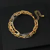 Punk Chunky Curb Cuban Thick Chain Bracelet Bangle for Women Men Unique Design Multilayer Alloy Acrylic Bracelets Jewelry