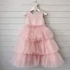 Flower Girl Dresses Tulle Floral Appliques Pageant Gowns Butterfly Communion Fancy Dress Costumes Kids Formal