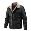 2021 Giacca da moto da uomo Autunno Inverno Uomo Nuovo finto PU giacche in pelle ricamo casual cappotto da motociclista giacca in pile con cerniera Y1122
