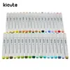 KICUTE 72PCS Färger Artist Copic Sketch Markers Set Fine Nibs Twin Tips Board Pen Design Markörpenna för teckning Konst Set Supply Y200709