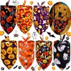 Cão vestuário animal de estimação halloween triângulo cachecol gato crânio saliva toalha lenço de algodão bib grooming acessórios colar decorações