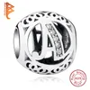 BELAWANG Vintage Letter A-Z Beads Fit Original Pandora Charms Bracelet 925 Silver Sterling Alphabet Beads DIY Jewelry Making Q0531