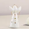 Decorative Objects & Figurines Vintage Guardian Angel Figurine Porcelain LED Lighting Prayer Home Decoration Crafts Ornament
