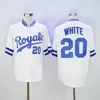 1983年1985年ターゲット野球ヴィンテージ13 Mike Aviles Jersey 5ジョージ・ブレット20フランクホワイトブルーホワイトグレーすべてステッチリタイアチームクーパースタウン