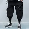 Techwear Fonksiyonel Rahat Kargo Pantolon Erkekler Hip Hop Çok Cep Joggers Pantolon Elastik Bel Nakış Harajuku Streetwear