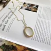Autentisk 925 Sterling Silver Shell Oval Pendant Halsband Korean Trendiga guldchokerhalsband Kvinnor Syckelgåvor Partihandel YMN154