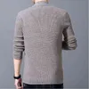 Tröja cardigan män ull singelbröst enkel solid färg stil lös stickad jackajacka asiatisk storlek m-4xl 220105