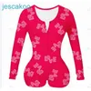 Tute da donna Designer Pigiama Onesies Regalo di San Valentino Abbigliamento da notte Tuta Bottone da allenamento Stampa leopardata con scollo a V Pagliaccetti corti da donna