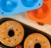 Silikon Donut Pan 6-Cavity Donuts Baking Formar Non-Stick Cake Biscuit Bagels Mögel Tray Pastry GF638