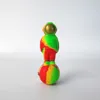 Cachimbo moon spaceman, cachimbo de silicone com 4.9 polegadas de comprimento, queimador de óleo, acessórios de fumaça multifuncionais, designs de cores misturadas