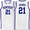 Nikivip Custom Retro #21 Tayshaun Prince College Basketball Jersey Men costura azul branco qualquer tamanho 2xs-5xl Nome ou número