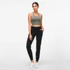 L31 Kvinnor Yoga Pants Slim var tunna yogabyxor med fickor Sport fitnessbyxor utomhus mode dam lös rak jogger outf4070716