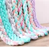 Four-color Baby Knot Bed 2.2M Baby Handmade Nodic Knot born Bed Bumper Tour De Lit Bebe Tresse Baby Bed Bumper Knot Crib 211025