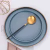 Forks Knives Spoons 30 Pieces Cutlery Set Tableware Stainless Steel Spoon Set Dishwasher Safe Gold Cutlery Set Dinnerware Fork 211112
