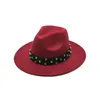 Neue Frauen Wolle Fedora Hut Mit perle Band Gentleman Elegante Dame Winter Herbst Breite Krempe Kirche Panama Sombrero Mädchen Jazz kappe