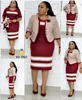 5xl 6XL Plus Size Women Dwie kawałek Sukienka Kurtka Topy i Afrykańskie Dresses Elegancki Design Office Lady Suit